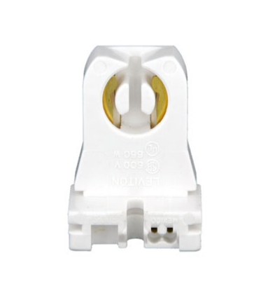 Leviton 23351 Medium G13 Bi-Pin, Standard Fluorescent Lampholder, Low Profile, Slide-On, Turn-Type, Shunted, Quick-Connect 18AWG Solid or Str. Tinned - White