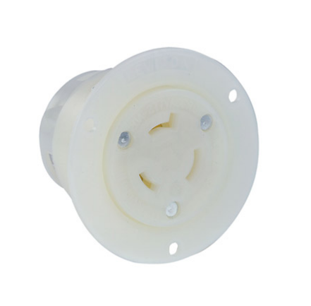 Leviton 2336 20 Amp, 277 Volt, Flanged Outlet Locking Receptacle, Industrial Grade
