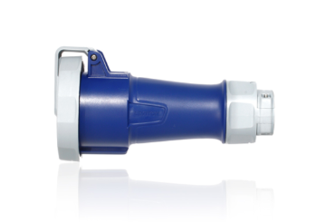 Leviton 330C6WLEV LEV Series Pin & Sleeve Connector, 30A, 125V 2P, 3W, Blue Finish