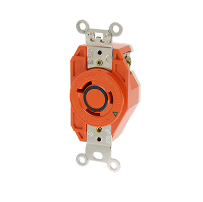 Leviton 2350-IG 20 Amp, 600 Volt, Flush Mount Locking Receptacle, Industrial Grade