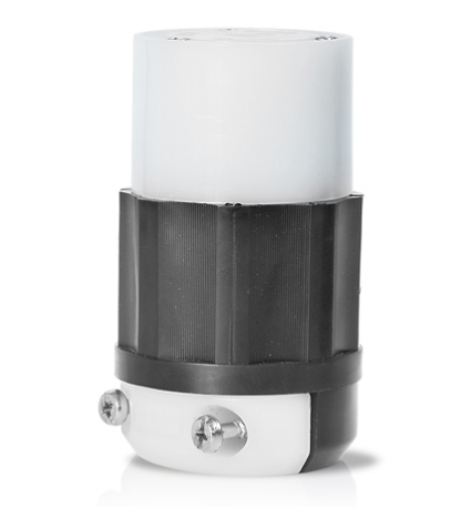 Leviton 2353 Locking Connector, 20 Amp, 600 Volt, Industrial Grade, Black & White