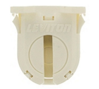 Leviton 23662-SNP Fluorescent Lampholder, Dedicated T8, 16mm Lamp Center, Small Bi-pin, 660w-600v Snap-in (White)