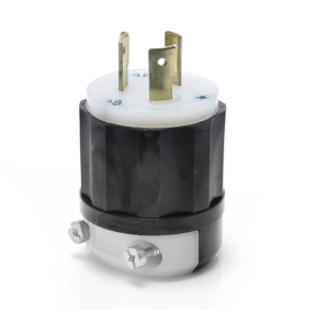 Leviton 2381 Locking Plug, 20A, 480V Industrial Grade (Black) & White