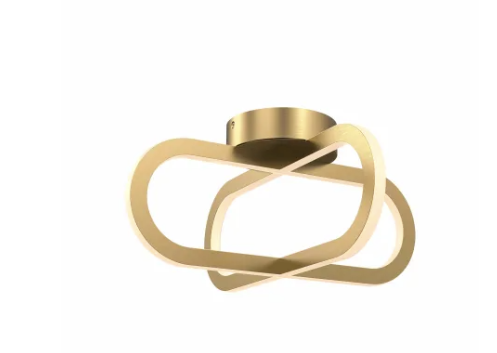 DALS Lighting FDB-CC-BB Atom 17" Wide Semi-flush Ceiling Fixture, Wattage 40W, Multi-Color Temperature, Voltage 120V, Brushed Brass Finish