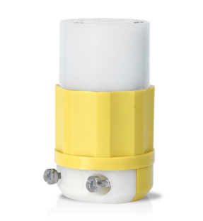 Leviton 23CM-13 Locking Connector, 20A, 125V Corrosion-resistant (Yellow & White)