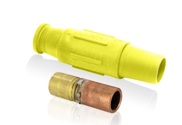 Leviton 23L25-SY 23 Series Plug, Female, 600A Max, 600V Crimp Tube Termination, 350-500 MCM Cable Range, Yellow Finish