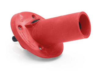 Leviton 23R23-SR 23 Series Panel Mount Receptacle, Male, 690A Max, 600V 30 Degree Angle, 1.125", Threaded Stud Termination, 250-777 MCM Cable Range, Red Finish