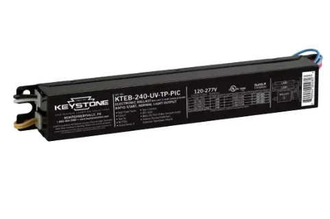 Keystone KTEB-240-UV-TP-PIC-DP T12 Electronic Fluorescent Ballast, 120-277V, 2x F40T12, HPF