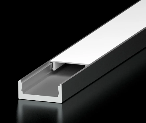 Diode LED DI-CPCHB-SL-NL-96B 96" Slim Channel Bundle For LED Tape Light Black Finish, No Lens, Open Closed End Caps, Mounting Clips