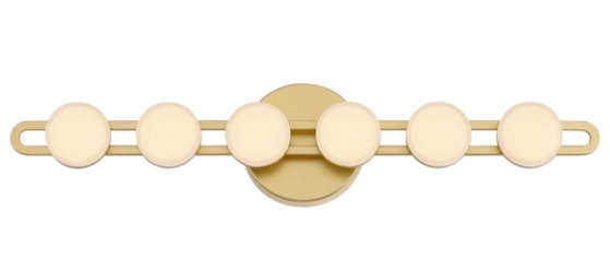 SDQ Lighting VL30825BG Wigo 24.25" Opal Acrylic LED Wall Sconce, Wattage 18W, Paint Brushed Gold Finish