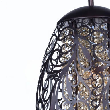 Maxim Lighting 24153CGOI Arabesque Oil Rubbed Bronze Filigree Pendant Close-Up Detail