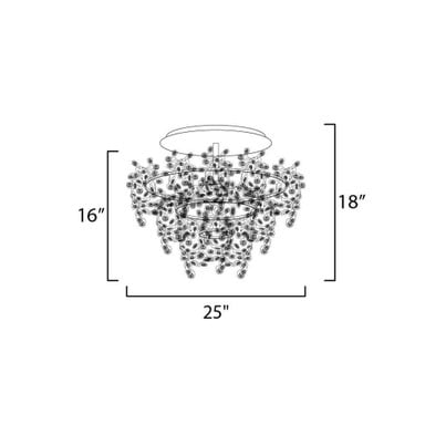Maxim Lighting 24200BCPC Comet Flush Mount - Dimensions Diagram 25W x 18H x 16D inches