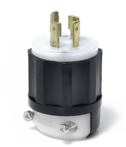 Leviton 2441 Locking Plug, 20A, 120/208V Industrial Grade, Black & White Finish