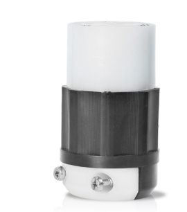 Leviton 2443 20A, 120/208V 3-Phase Y, NEMA L18-20R, 4P, 4W, Locking Connector, Non-Grounding, Black/White Finish