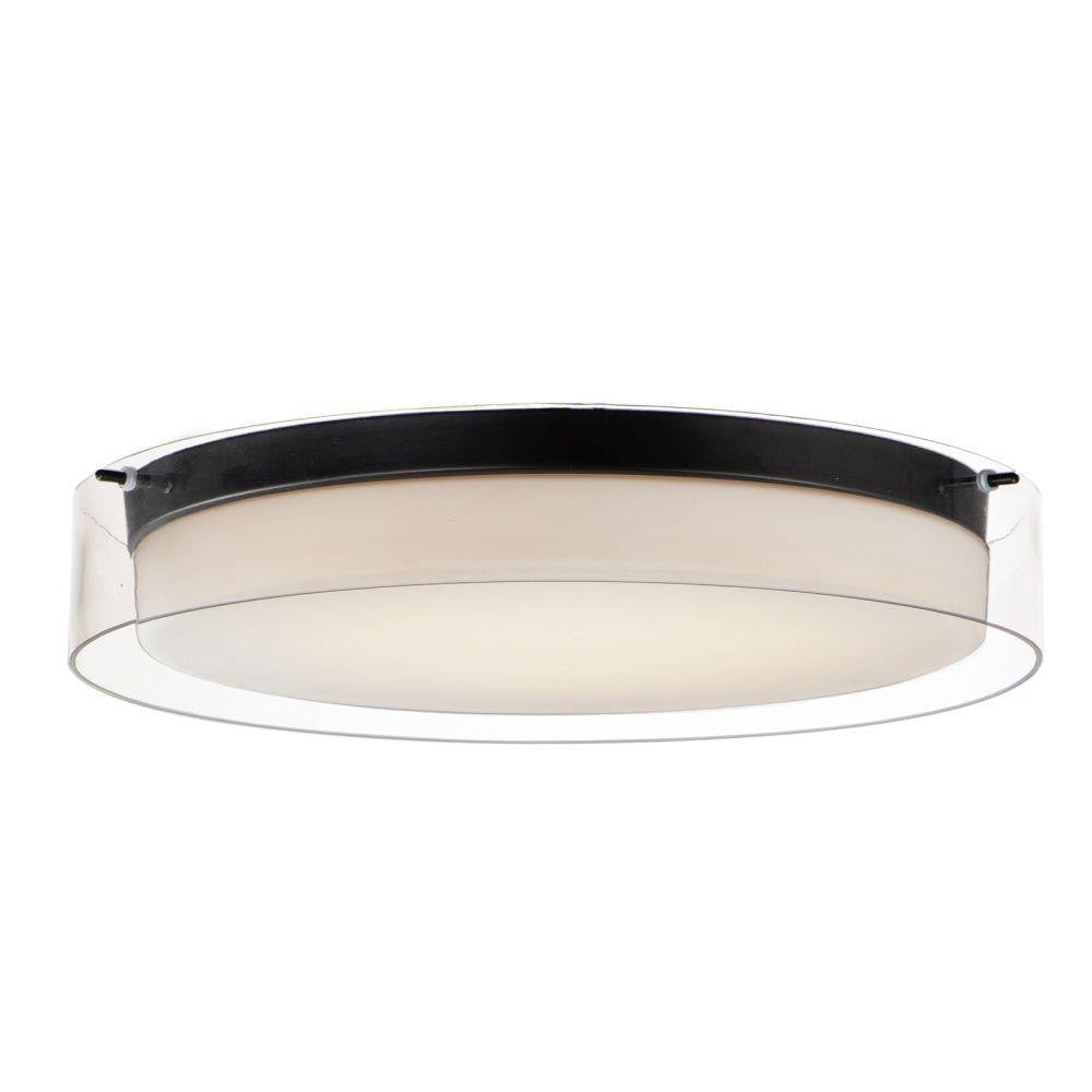 Maxim Lighting 12286CLSWSN Duo Satin Nickel LED Flush Mount Ceiling Light - White Background