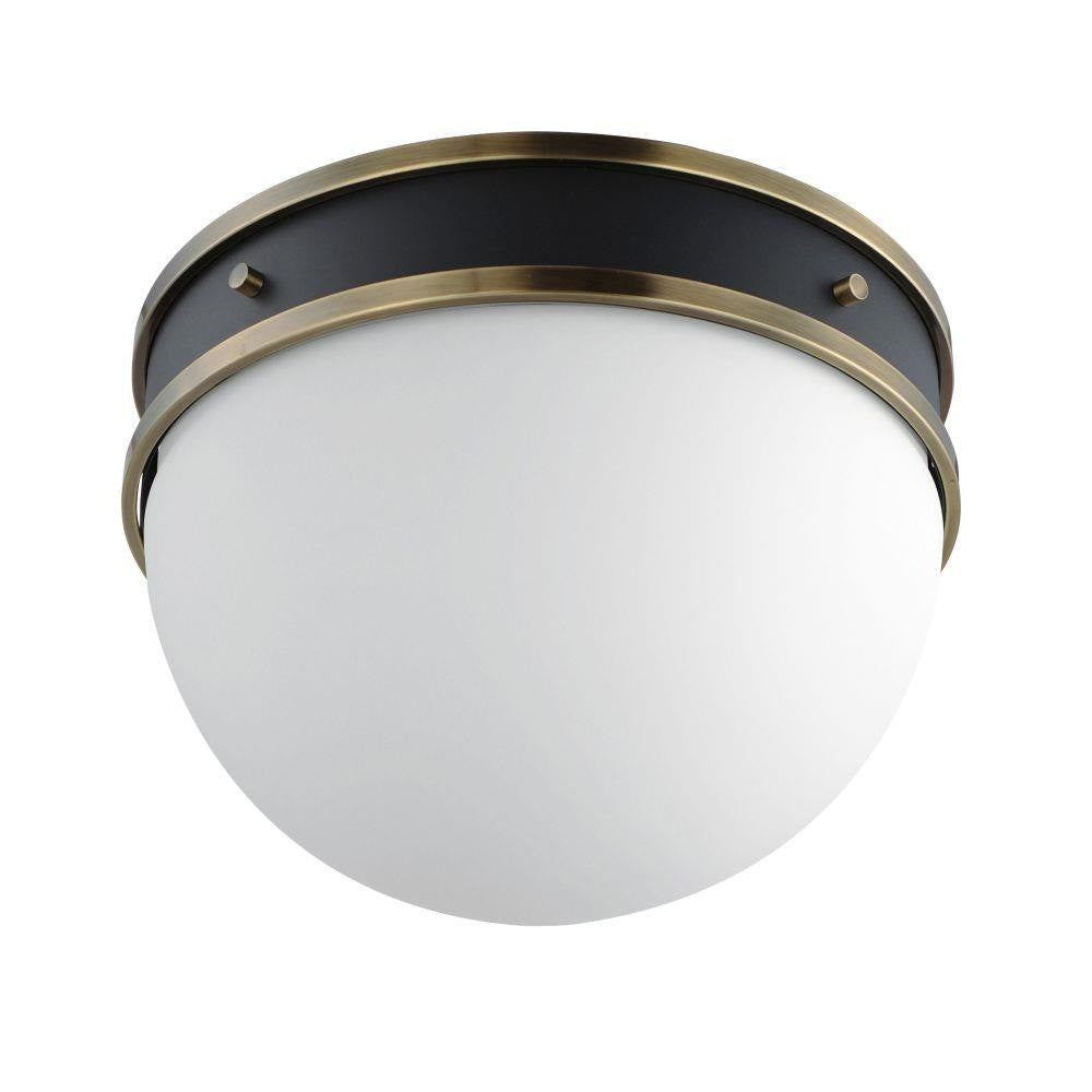 Maxim Lighting 12419SWBKWBR Duke 1 Light 12.25 Inch Black/Weathered Brass Flush Mount Ceiling Light