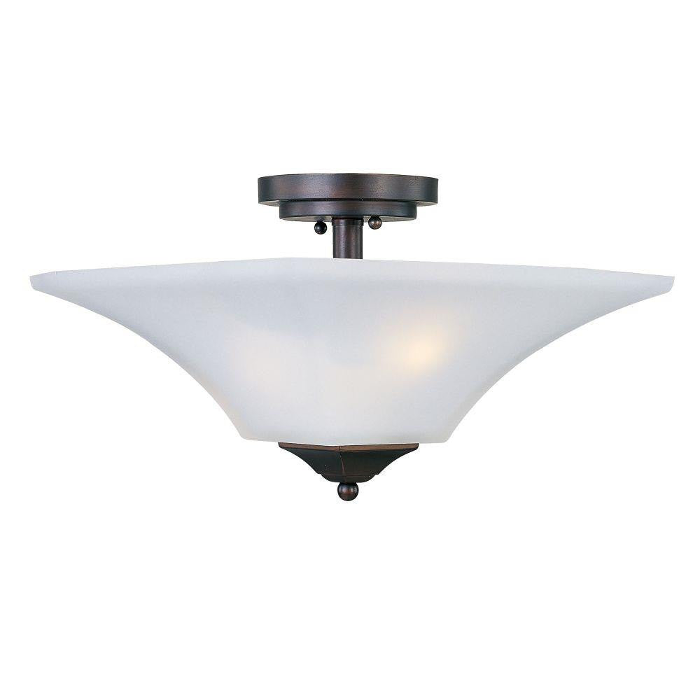 Maxim Lighting 20091FTSN Aurora 2 Light 13 inch Satin Nickel Semi Flush Mount Ceiling Light