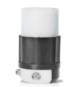 Leviton 2463 20A, 347/600V 3PY, NEMA L20-20R, 4P, 4W, Locking Connector, Non-Grounding Black/White Finish