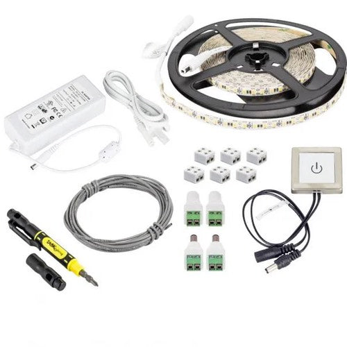 Task Lighting L-VTDK-16-27 16' Vivid Tape Light Kit, Touch Dimmer Switch, 1 Zone, 1 Area, Color Temperature 2700K, Wattage 2.8W / FT, 225 Lumens / FT, Voltage 12V