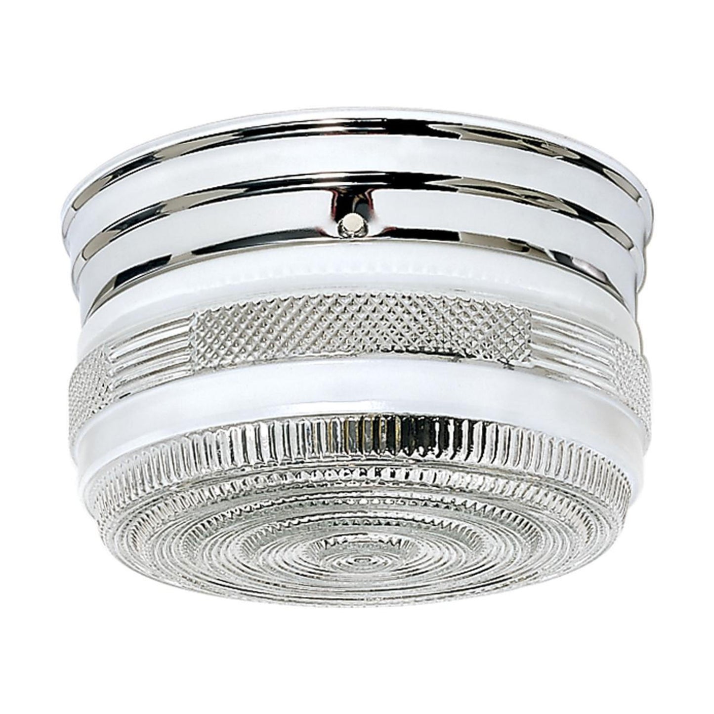 Nuvo SF77-101 2 Light 8" Flush Mount Fixture, White Crystal Accent Glass, Polished Chrome