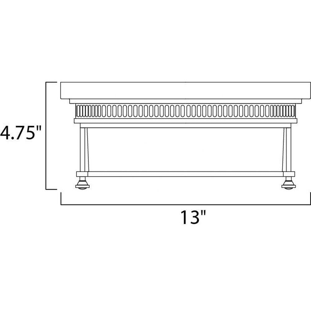 Maxim Lighting 25000CLBZ Hi-Bay Flush Mount Ceiling Light Dimensions Diagram