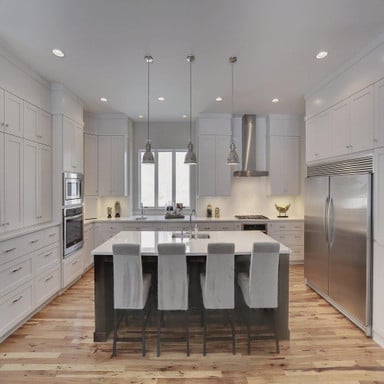 Maxim Lighting 25109FTPN Hi Bay Polished Nickel Pendant Light Kitchen Island Lifestyle