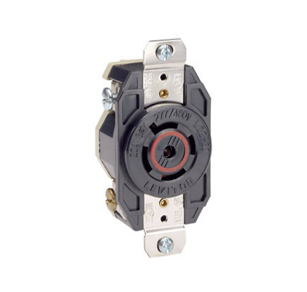 Leviton 2530 20 Amp, 347/600 Volt, Flush Mount Locking Receptacle, Industrial Grade