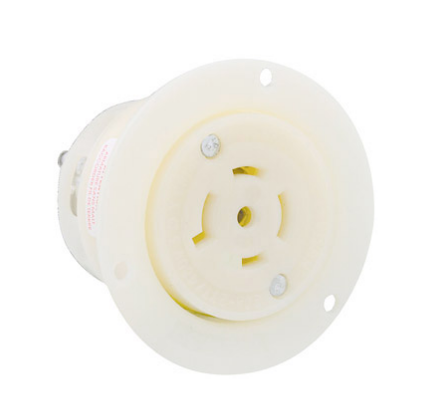 Leviton 2546 20 Amp, 347/600 Volt, Flanged Outlet Locking Receptacle, Industrial Grade