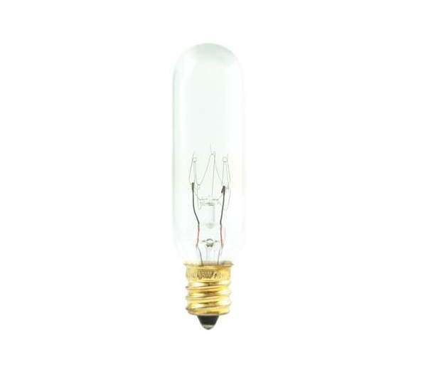 Feit Electric 25T6 T6 Clear Candelabra E12 Base Tubular Exit Bulb, Wattage 25W, Voltage 120V, Color Temperature 2700K