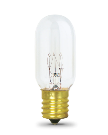 Feit Electric 25T8N T8 Clear Appliance (E17) base Incandescent Light Bulb, Wattage 25W, Voltage 120V, Color Temperature 2700K 100 pack