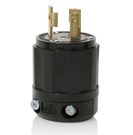 Leviton 2611-B Locking Plug, 30 Amp, 125 Volt, Industrial Grade, Black