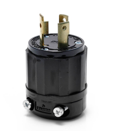 Leviton 2621-B Locking Plug, 30 Amp, 250 Volt, Industrial Grade, Black