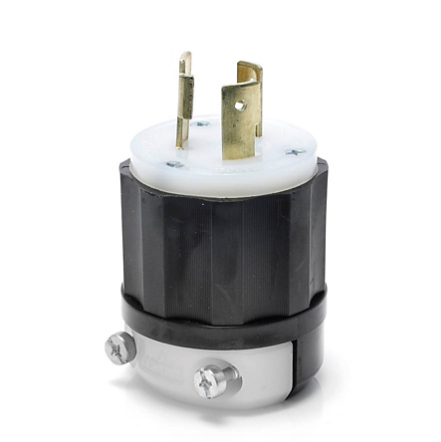 Leviton 2621 Locking Plug, 30 Amp, 250 Volt, Industrial Grade, Black & White