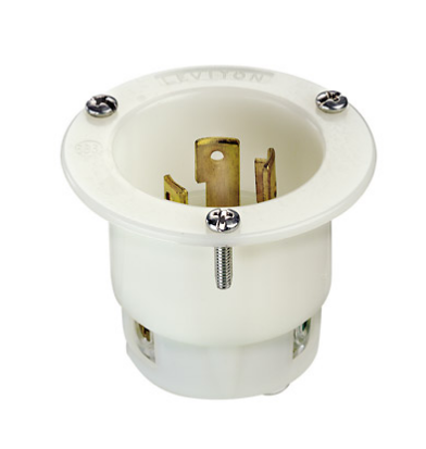Leviton 2625F 30 Amp, 250 Volt, Flanged Inlet Locking Receptacle, Industrial Grade