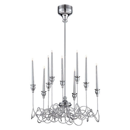 Eurofase Lighting 26346-014 Candela 9 Light 23 inch Chrome Chandelier Ceiling Light