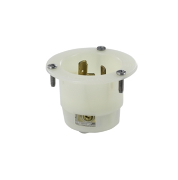 Leviton 2635 30 Amp, 277 Volt, Flanged Inlet Locking Receptacle, Industrial Grade