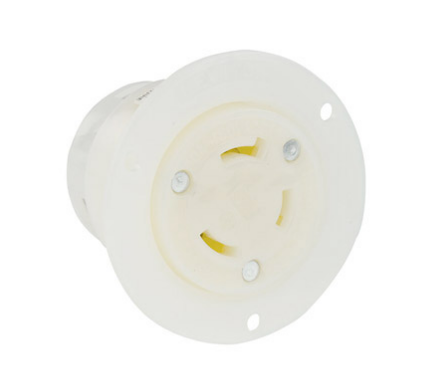 Leviton 2636 30 Amp, 277 Volt, Flanged Outlet Locking Receptacle, Industrial Grade