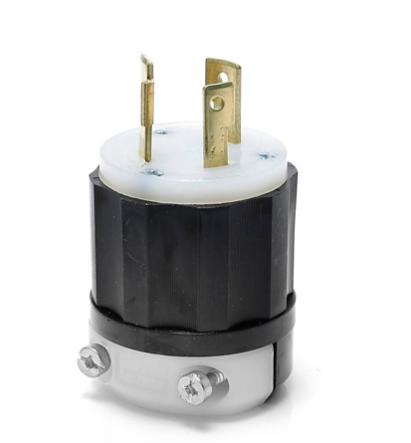 Leviton 2641 Locking Plug, 30 Amp, 480 Volt, Industrial Grade, Black & White