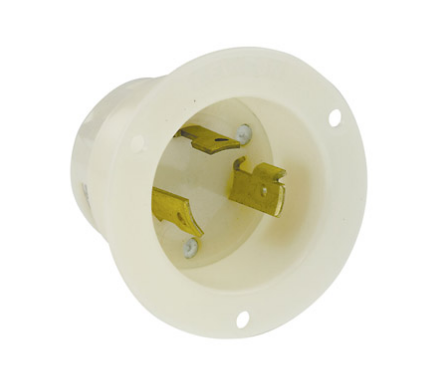 Leviton 2645 30 Amp, 480 Volt, Flanged Inlet Locking Receptacle, Industrial Grade