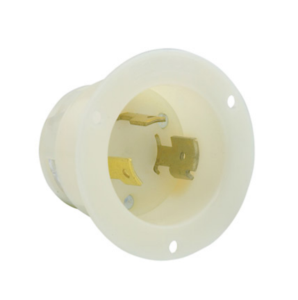 Leviton 2655 30 Amp, 600 Volt, Flanged Inlet Locking Receptacle, Industrial Grade