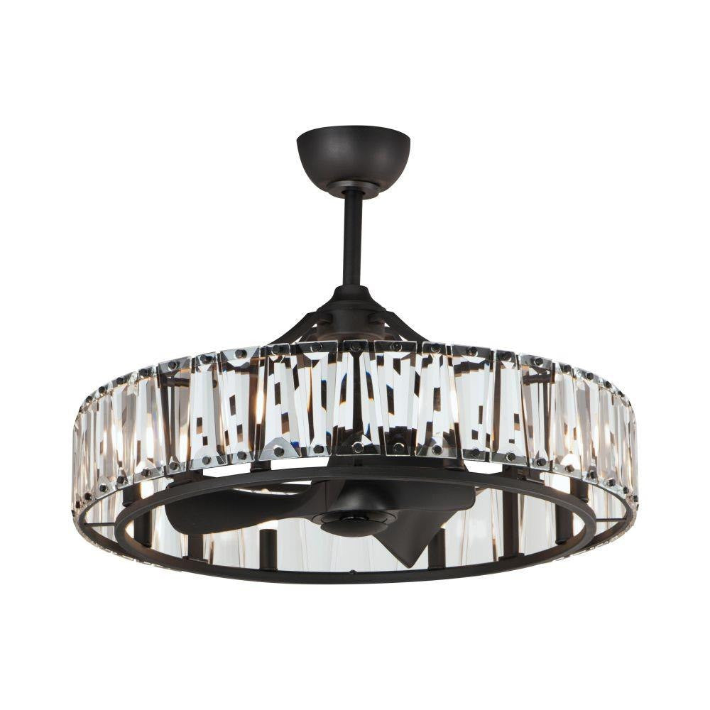 Maxim Lighting 61018BK Odeon Black Fandelier Ceiling Fan full view