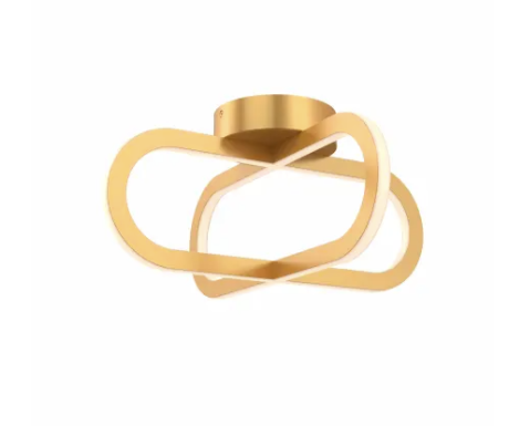 DALS Lighting FDB-CC-GD Atom 17" Wide Semi-flush Ceiling Fixture, Wattage 40W, Multi-Color Temperature, Voltage 120V, Gold Finish