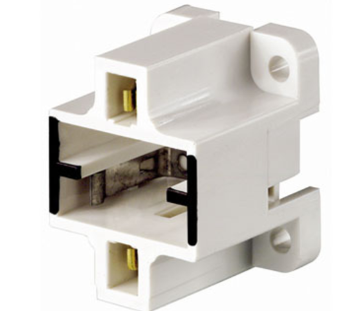 Leviton 26720-400 Gx23, Gx23-2 Base, 2-pin, Compact Fluorescent Lampholder, Bottom Screw-down, Black/White Body