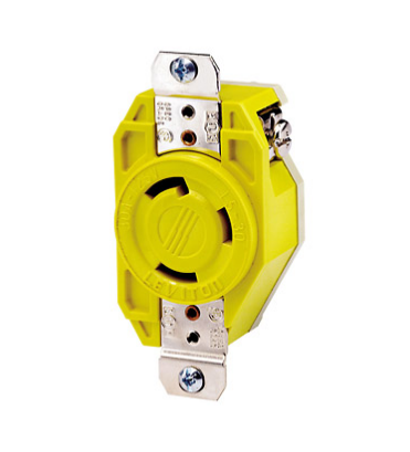 Leviton 26CM-10 30 Amp, 125 Volt, Flush Mount Locking Receptacle, Industrial Grade