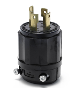 Leviton 2731-B Locking Plug, 30 Amp, 480 Volt, Industrial Grade, Black Finish