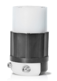 Leviton 2773 30A, 347/600V 3PY, NEMA L20-30R, 4P, 4W, Locking Connector, Non-Grounding, Black/White Finish