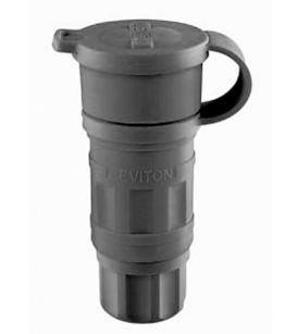 Leviton 27W09-B 20A, 120/208V 3-Phase Y, Non-NEMA, 4P, 4W, Locking Connector, Non-Grounding, Wetguard, Black Finish