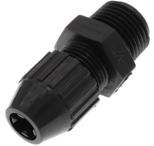 Leviton 2690 1/2" MNPT Nylon Liquid Tight Cord Straight Connector, .125" to .275" Cord Dia. Range, Black
