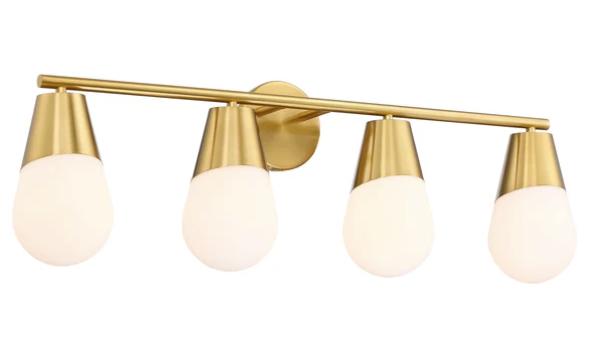 SDQ Lighting VL37004WG Vetro Opalino 32.25" Modern Opal Glass Wall Sconce, Wattage 240W, Warm Gold Finish