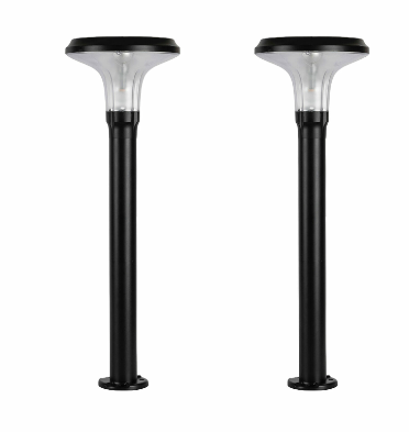 Gama Sonic 314BP250000 Vantage Bollard Solar Pathway Light, Black Finish - 2 Pack